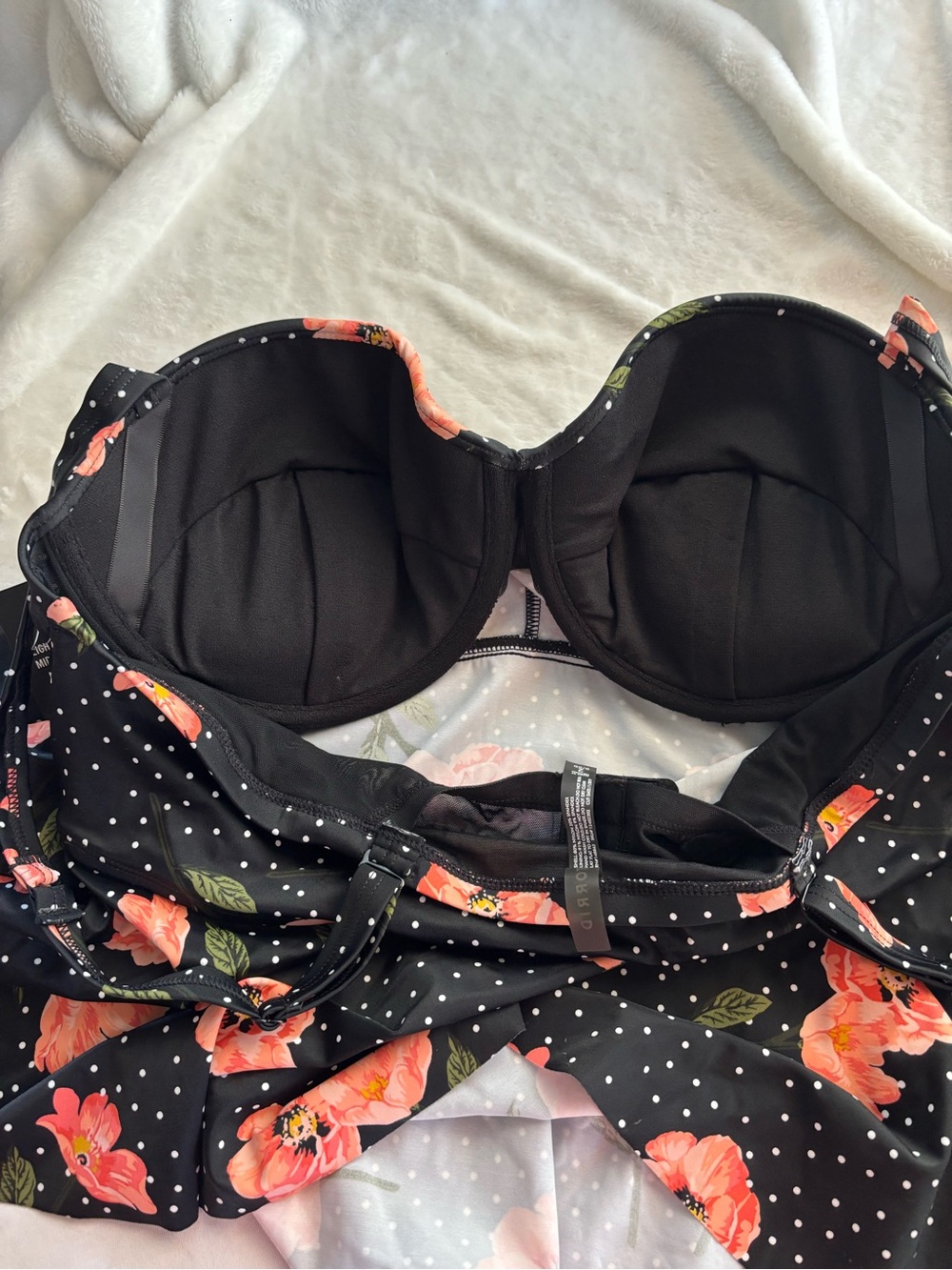 TORRID Tankini Floral Dot Twist Front Underwire Top size 2-D/DD NWT - Picture 12 of 16
